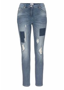 Aniston, Damen Boyfriend-Jeans, Blue Denim
