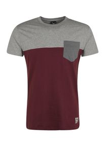 Iriedaily, Herren T-Shirt mit Brusttasche, Grau / Weinrot
