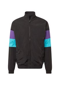 Urban Classics, Herren Jacke '3-Tone Crinkle Track Jacket', Aqua / Lila / Schwarz