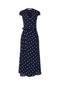 IVY & OAK IVY & OAK, Damen Kleid 'Polka Dot Wrap Dress Midi', Nachtblau / Weiß