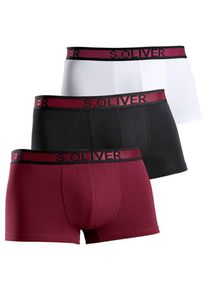 s.Oliver RED LABEL, Herren Boxershorts 3er Pack, Bordeaux / Schwarz / Weiß