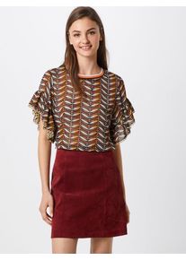 Scotch & Soda SCOTCH & SODA, Damen Bluse 'Mixed print top with ruffled sleeve', Braun / Mischfarben