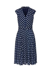 Apart, Damen Kleid mit genähten Falten an den Schultern, Blau