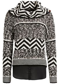 Khujo, Damen Pullover ' SUMA ', Grau / Schwarz / Wei&szlig;