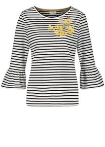 Gerry Weber, Damen T-Shirt mit Volantärmel, Gelb / Schwarz / Weiß