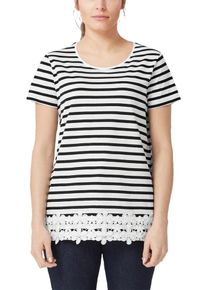 TRIANGLE, Damen Streifenshirt, Schwarz / Weiß