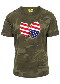 Mister Tee, Herren Tee 'Wu-Wear American Camo', Grün / Khaki