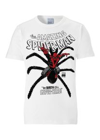 logoshirt, Herren T-Shirt 'Spider-Man', Rot / Schwarz / Weiß