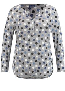 SAMOON, Damen T-Shirt, Blau / Grau / Naturweiß