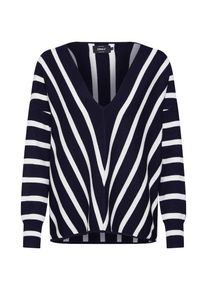 Only, Damen Strickpullover, Nachtblau / Naturweiß
