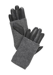 Pieces, Damen Handschuhe 'PATTY', Dunkelgrau / Schwarz