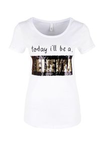 Q/S Designed By, Damen Jerseyshirt, Gold / Schwarz / Weiß