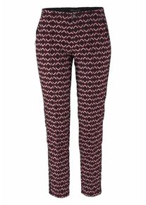 MAC, Damen Hose 'Anna Zip', Rot / Schwarz / Weiß