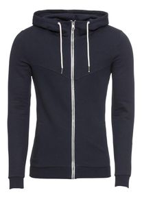 Tom Tailor Denim, Herren Sweatjacke 'hoodyjacket with cutline', Dunkelblau