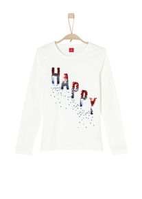 s.Oliver Junior, M&auml;dchen Longsleeve mit Wendepailletten, Wei&szlig;