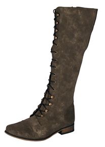 Heine, Damen Schnürstiefel, Khaki