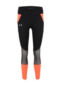 Under Armour, Damen Crop-Tight 'SpeedPocket Run', Grau / Hellrot / Schwarz