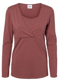 MAMALICIOUS, Damen Still-Shirt mit langen &Auml;rmeln 2er-Pack, Pastellrot / Wei&szlig;