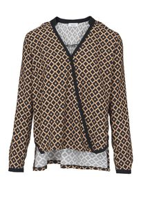 Heine, Damen Druckbluse, Camel / Schwarz