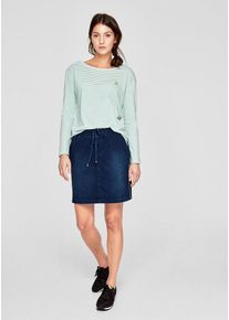 s.Oliver RED LABEL, Damen Ringelshirt, Mint / Wei&szlig;