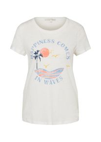 Tom Tailor Denim, Damen T-Shirt, Mischfarben / Offwhite