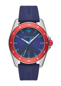 Emporio Armani, Herren Uhr 'AR11217', Kobaltblau / Silbergrau / Rot