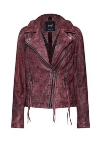 Maze, Damen Biker-Lederjacke'Heart', Burgunder
