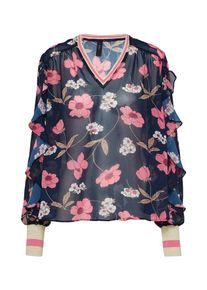 Y.A.S, Damen Bluse 'SOFIA', Hellbeige / Nachtblau / Rosa