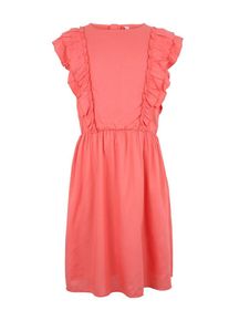 Esprit, M&auml;dchen Kleid mit R&uuml;schenbesatz, Koralle