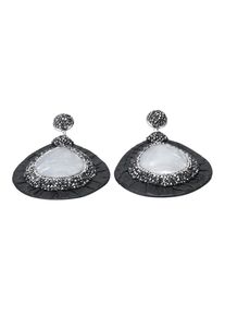 Heine, Damen Ohrschmuck, Azur / Schwarz / Silber