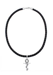Kuzzoi, Herren Halskette, Schwarz / Silber