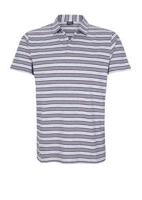 s.Oliver BLACK LABEL, Herren Poloshirt mit Streifenmuster, Navy / Grau / Rot