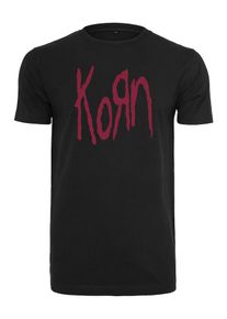 Mister Tee, Herren Tee 'Korn Logo', Blutrot / Schwarz