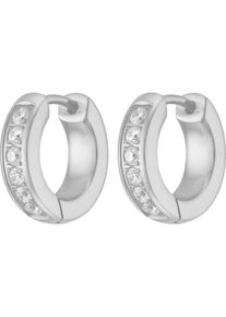 C-Collection, Damen Creole, Silber / Weiß