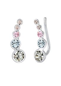 Elli, Damen Ohrringe 'Ear Climber', Azur / Cappuccino / Apfel / Hellpink / Silber