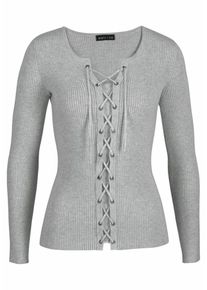 Melrose, Damen Rundhalspullover, Graumeliert