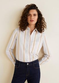 Mango, Damen Hemd 'Milk4', Navy / Gelb / Weiß