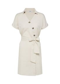 Noisy may, Damen Kleid 'NMLINE S/S BUTTONS DRESS FDX', Beige