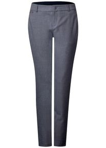 Street One, Damen Hose, Taubenblau / Schwarz / Weiß