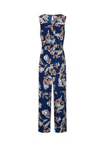 Mela London, Damen Overall 'Ruched Waist Wide Leg Jumpsuit', Navy / Mischfarben