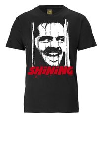 logoshirt, Herren T-Shirt 'SHINING', Rot / Schwarz / Perlwei&szlig;