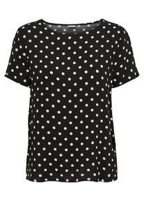 Jacqueline de Yong, Damen Lockeres Oberteil mit kurzen Ärmeln, Schwarz / Weiß