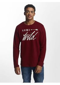 Just Rhyse, Herren Langarmshirt Naukati mit Front-Print, Rot