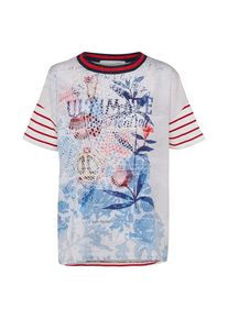 Oui, Damen T -Shirt, Mischfarben / Weiß