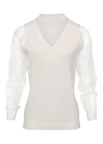 Heine, Damen Pullover, Perlweiß