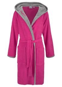 Kangaroos, Damen Bademantel 'Nelly', Grau / Pink
