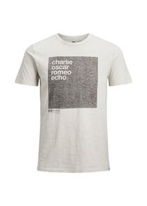 Jack & Jones JACK & JONES, Herren T-Shirt, Schlammfarben / Perlwei&szlig;