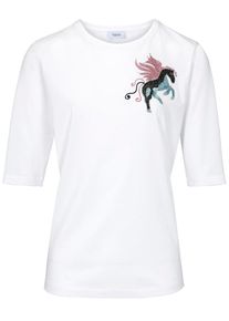 Heine, Damen Rundhalsshirt, Weiß