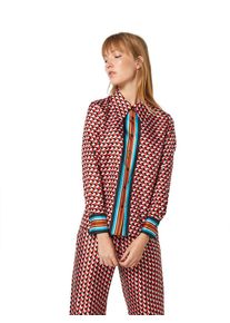 POSTYR, Damen Bluse 'POSIRIS', Blau / Rot / Weiß