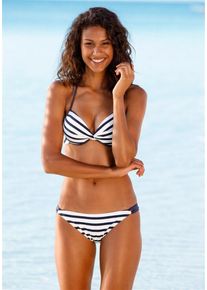 Venice Beach, Damen Push-up-Bikini, Blau / Weiß